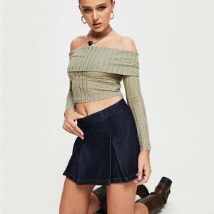 Denim pleated mini skirt princess Polly